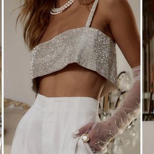 12th Tribe Rhinestone crop top